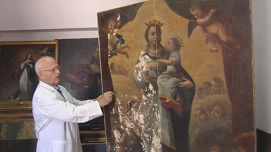 Mariano Vélez, restaurador de cuadros de Lagunaseca