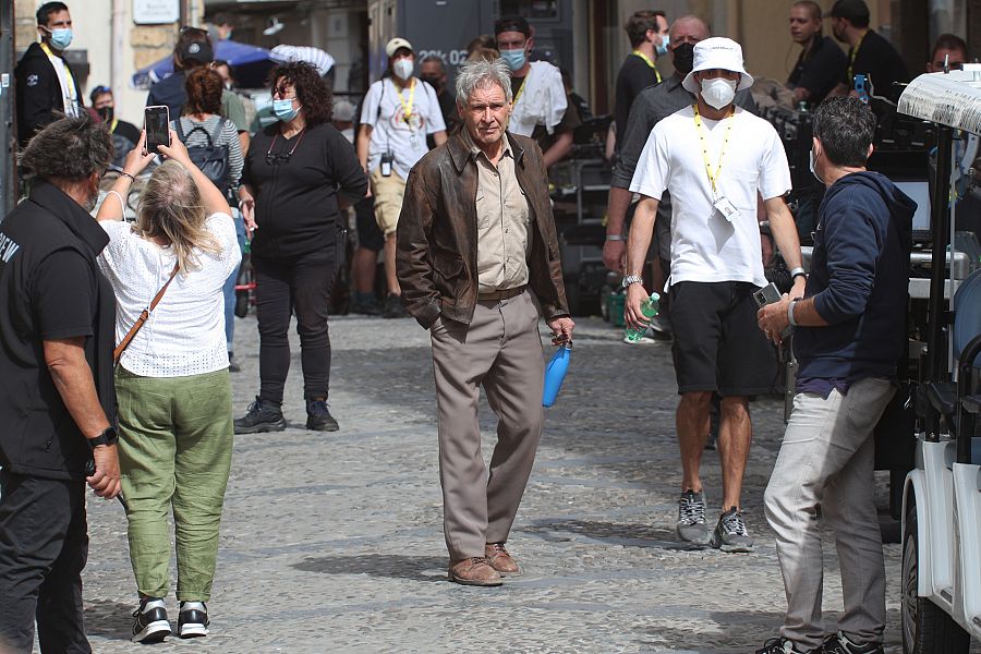 Harrison Ford en el rodaje de la quinta entrega de 'Indiana Jones'