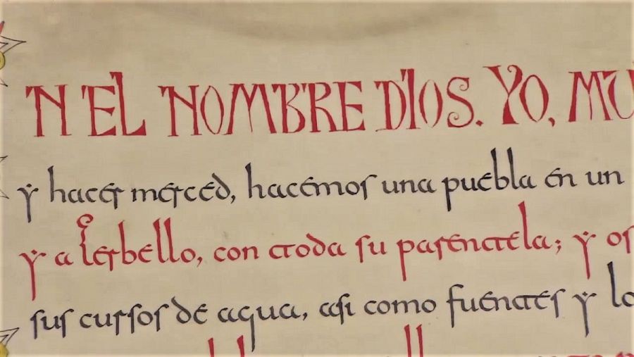 Fragmento de la primera Carta Puebla de España