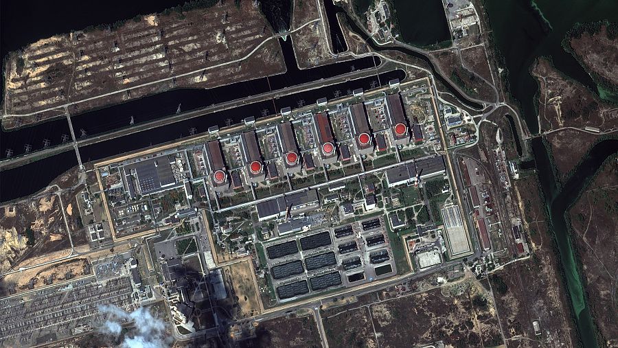 Vista aérea de la central nuclear de Zaporiyia (Ucrania)