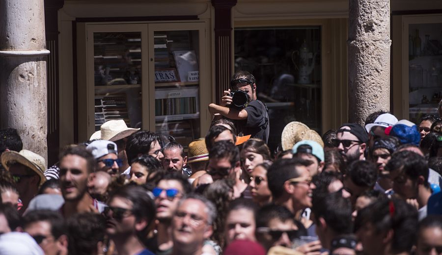 Ángel Arcalle durante su trabajo en el Sonorama Ribera 2022