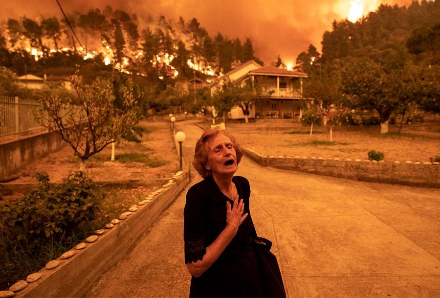 'Incendio forestal en la isla de Evia'