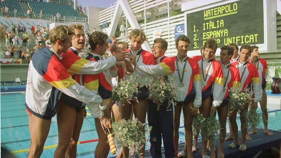 Manuel Estiarte y su equipo en los JJOO del 92