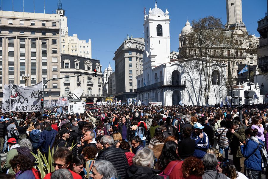 Concentración en apoyo a Fernández de Kirchner en Buenos Aires