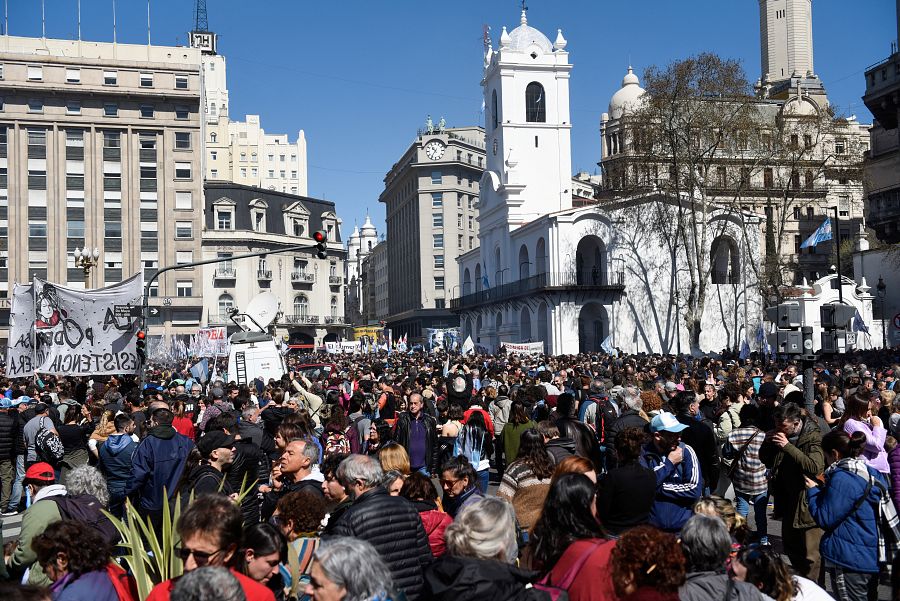 Concentración en apoyo a Fernández de Kirchner en Buenos Aires
