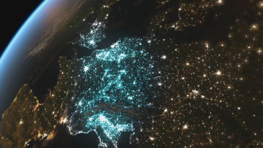 Luces en Europa vistas desde el espacio