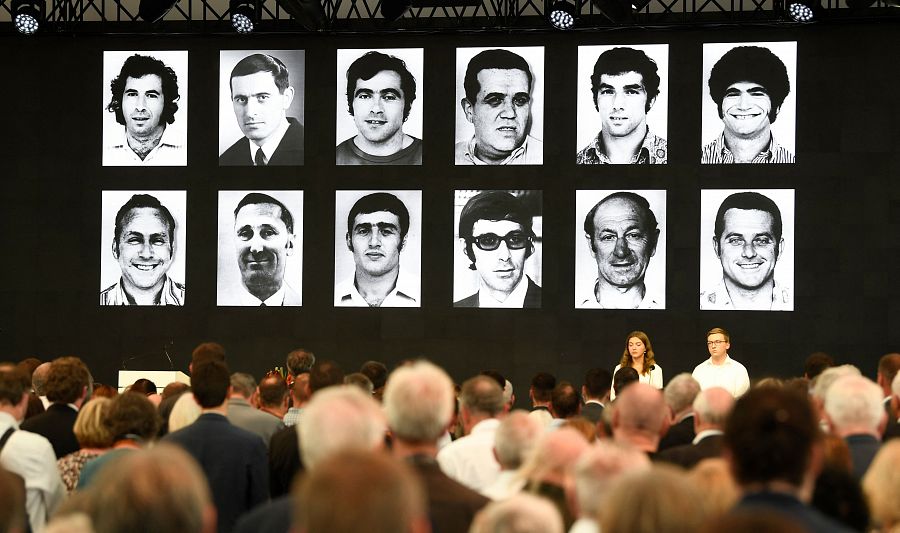 Retratos de las víctimas en el 50º aniversario del atentado de Múnich de 1972