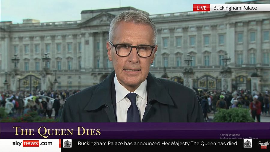 Sky News en el momento de dar la noticia de la muerte de Isabel II