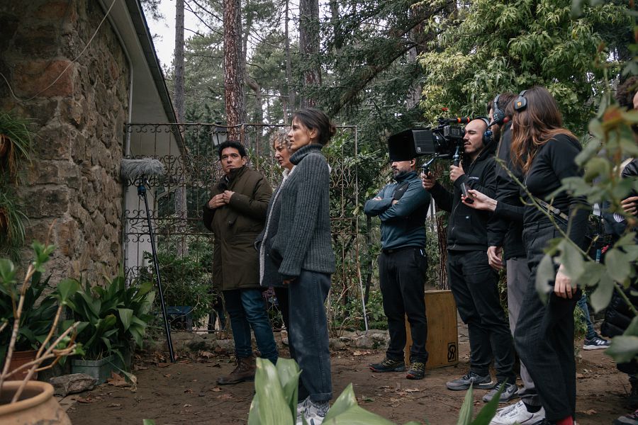 Elena Anaya y Pablo Molinero en el rodaje de 'Jaula'