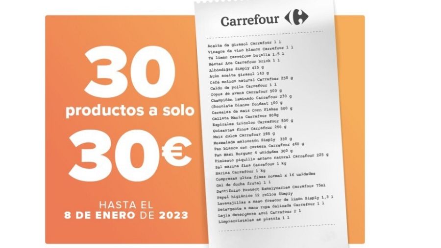 Sin huevos, leche ni alimentos frescos, pero con chocolate blanco: así es la cesta de productos básicos de Carrefour