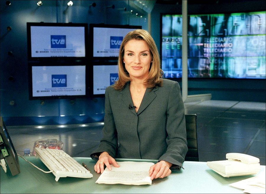 Letizia Ortiz durante su etapa como presentadora del Telediario de TVE