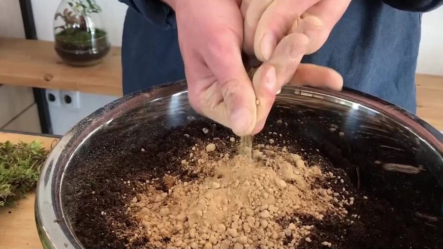 Pas 1: Barrejar la kadama amb substrat mineral i aigua