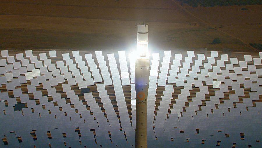 Placas solares en una parcela