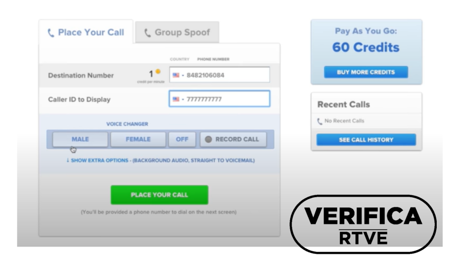 Programa que ofrece ¿crear un número secundario¿ para disfrazar la auténtica identidad de la persona que llama. Con el sello VerificaRTVE.