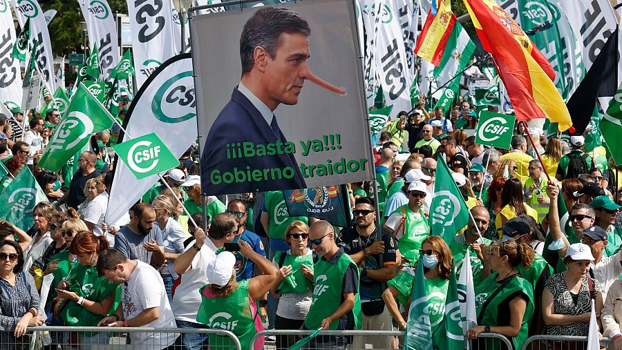 Un momento de la manifestación convocada por CSIF en Madrid