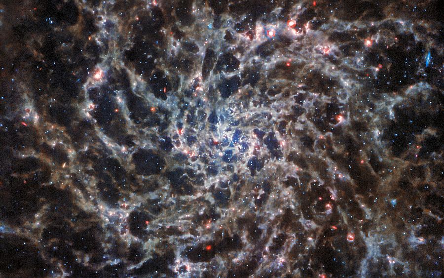 Imagen completa de la galaxia 'IC 5332' captada por MIRI