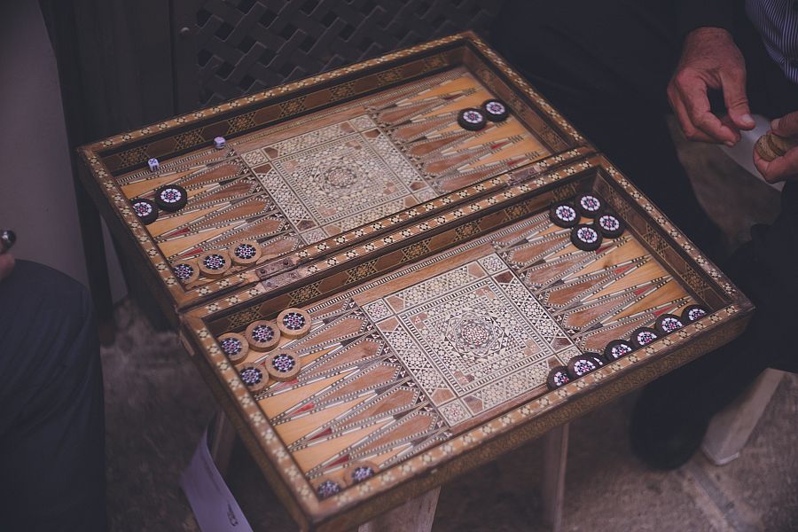 Detalle de Blackgammon antiguo