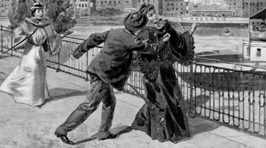 Recreación del asesinato de Sissi en 1898