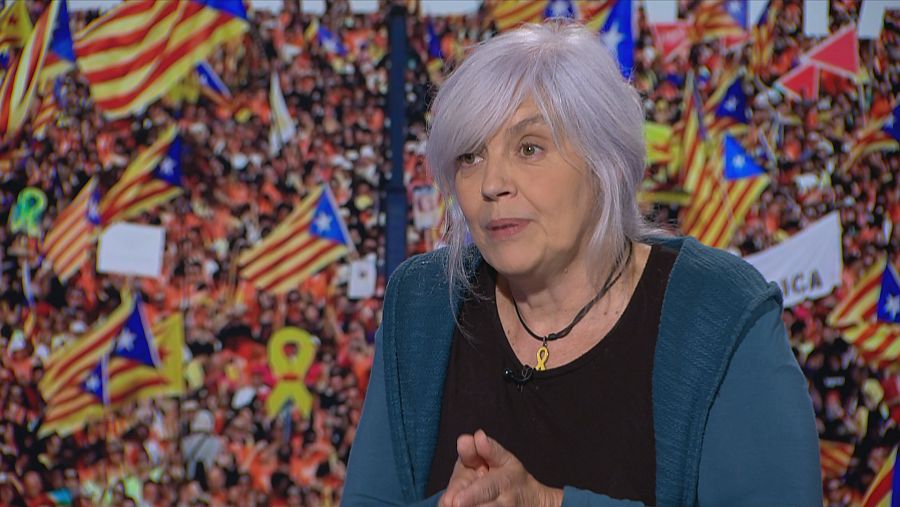 Dolors Sabater en un moment de l'entrevista a 'Aquí parlem'
