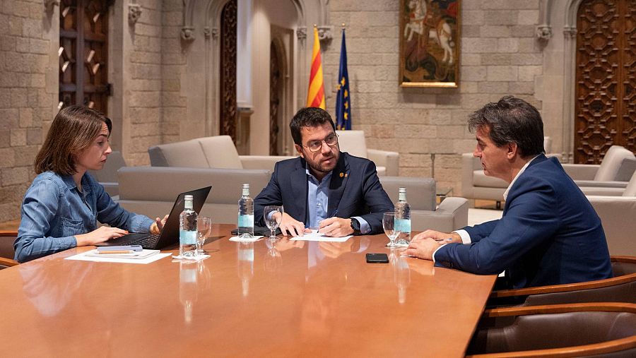 El president de la Generalitat, reunit aquest diumenge amb els seus col·laboradors
