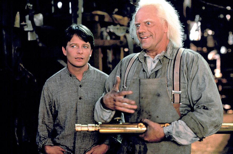 Michael J. Fox y Christopher Lloyd en 'Regreso al futuro'