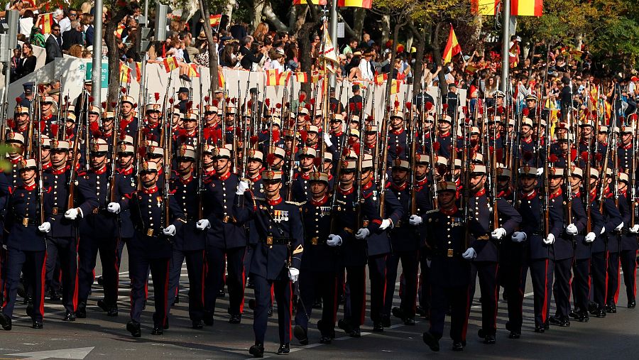 La Guardia Real durante el desfile del Día de la Fiesta Nacional