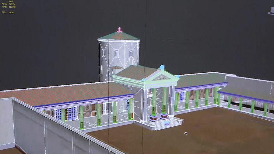 Reconstrucción digitalizada del templo de Marte del siglo II a.C