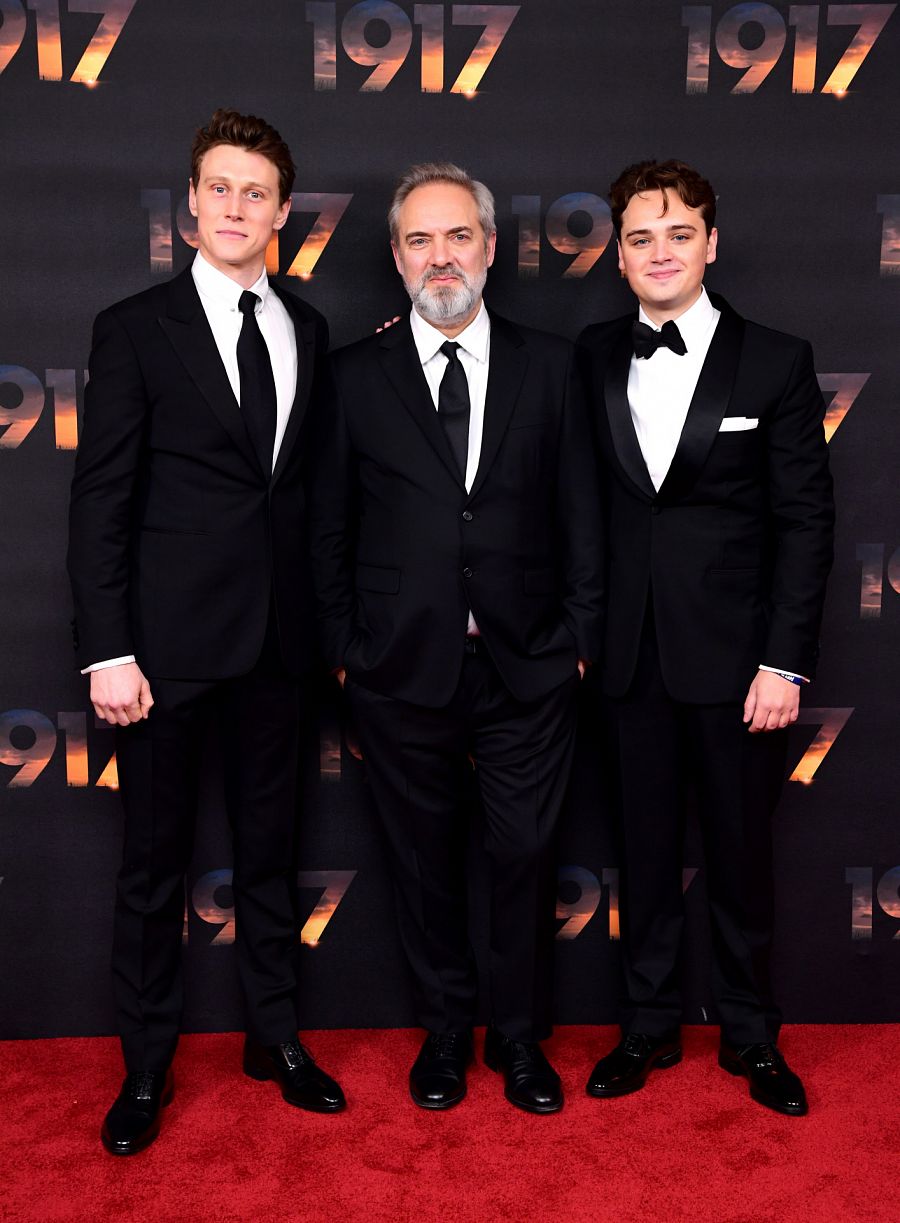 George MacKay, Sam Mendes y Dean-Charles Chapman, de '1917'