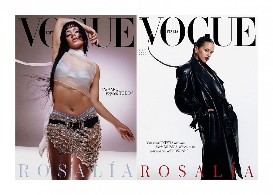 Vogue España y Vogue Italia lanzan por primera vez en su historia una colaboración conjunta, para la que han escogido a la gran protagonista de 2022, Rosalía