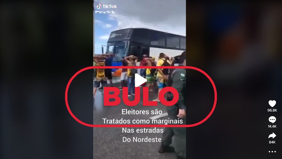 Captura del vídeo utilizado para difundir el bulo sobre los controles en carreteras con el sello: Bulo