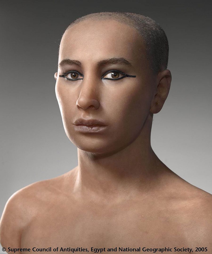 Retrato robot de Tutankamón en 3D