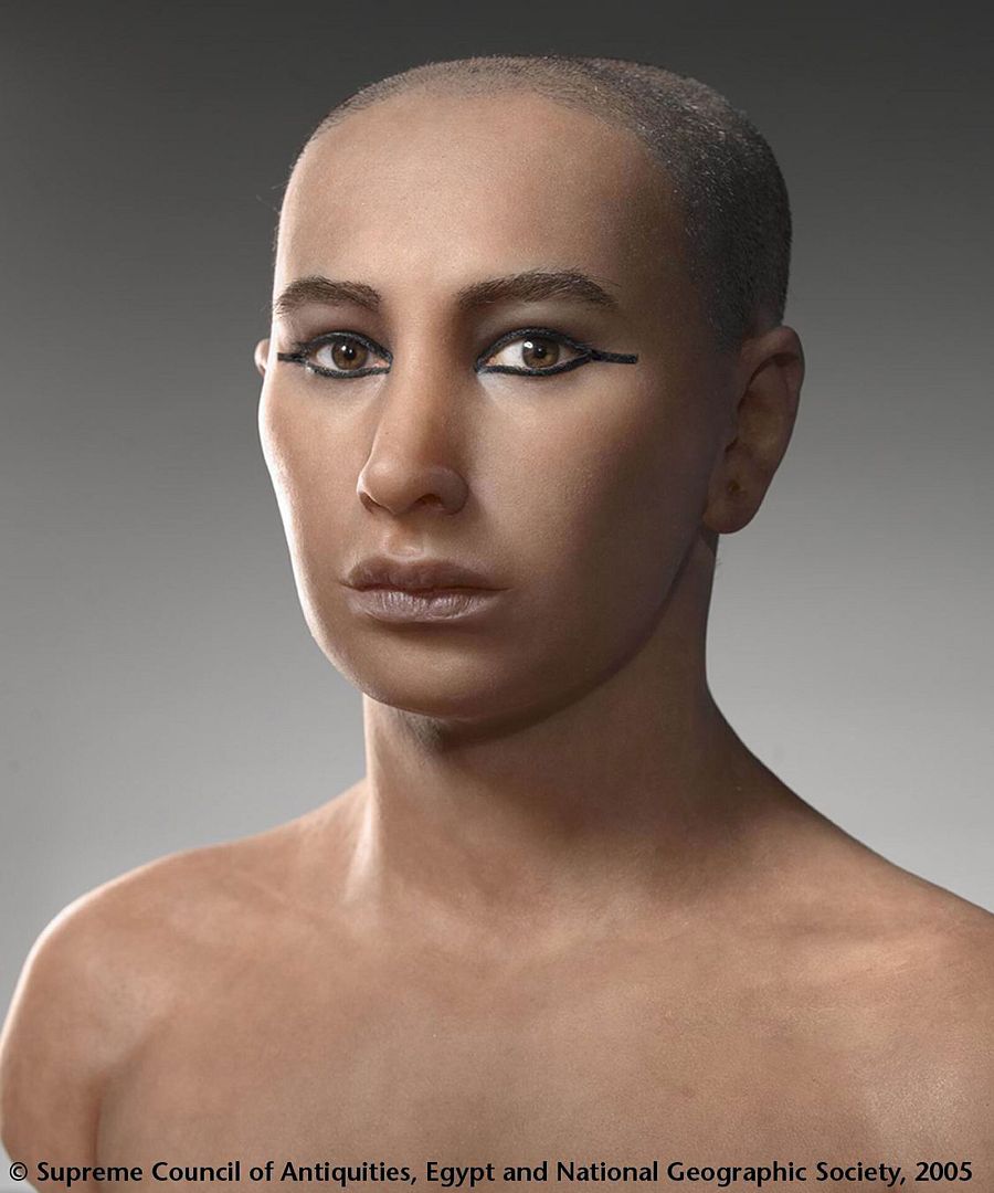 Retrato robot de Tutankamón en 3D