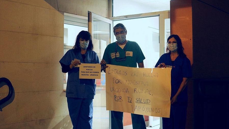 Personal médico y sanitario de Campo Real durante la jornada de huelga del viernes, con un 100% de servicios mínimos
