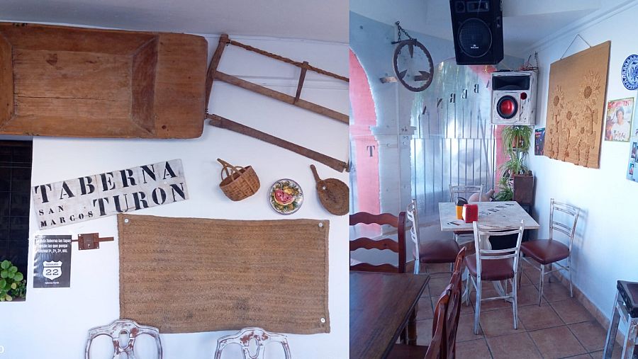Interior de la Taberna San Marcos, en el pueblo de Turón