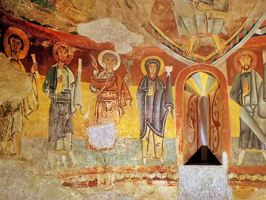 Pintures originals de l¿interior de Santa Maria de Ginestarre