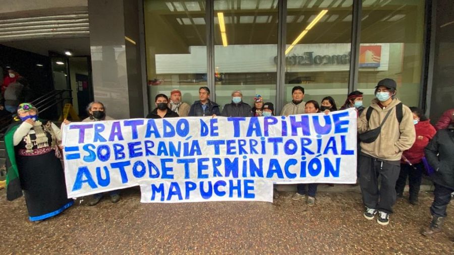 Manifestación en la ciudad deTemuco reivindicando la autodeterminación del pueblo mapuche