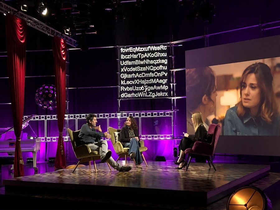 Cesc Gay , Nora Navas i Tània Sarrias al plató de 'Punts de vista'