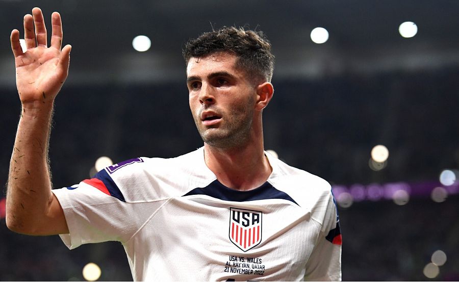 Mundial Qatar 2022: Christian Pulisic, en el partido de Estados Unidos ante Gales (1-1).