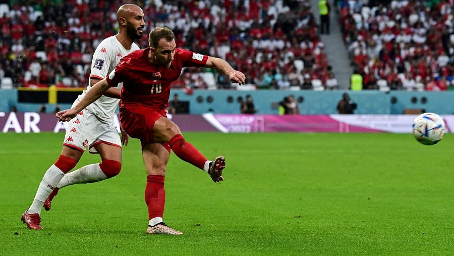 Mundial 2022: el jugador Christian Eriksen, en el partido Dinamarca 0-0 Túnez.