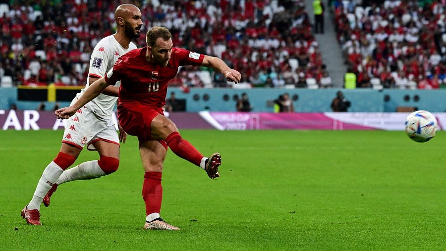 Mundial 2022: el jugador Christian Eriksen, en el partido Dinamarca 0-0 Túnez.