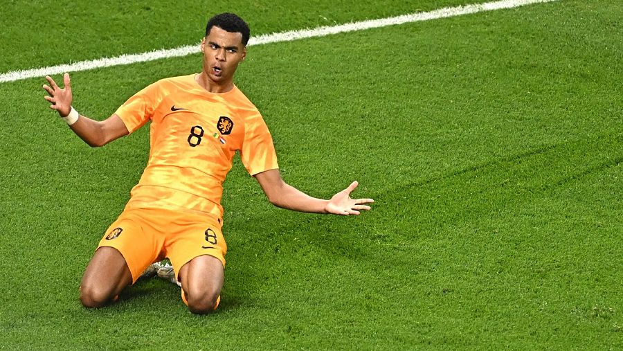 Mundial 2022: el delantero Cody Gakpo, autor del primer gol en el Senegal 0-2 Países Bajos