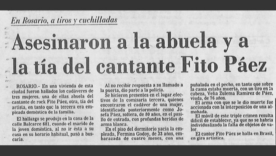 Recorte noticia de La nación sobre el suceso (1986)