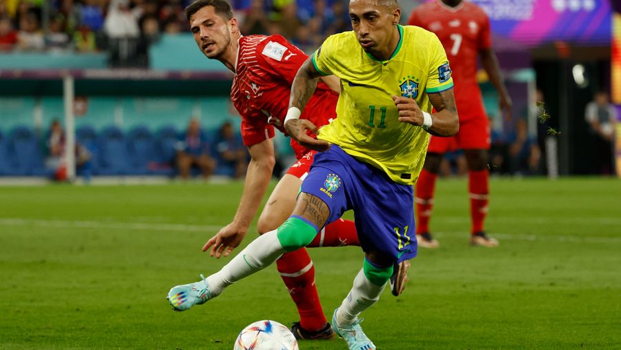 Brasil - Suiza: Raphinha, en una acción de juego