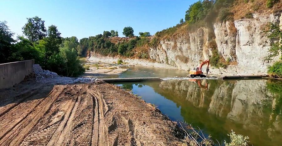 Demolición azud Matabosch, río Ter