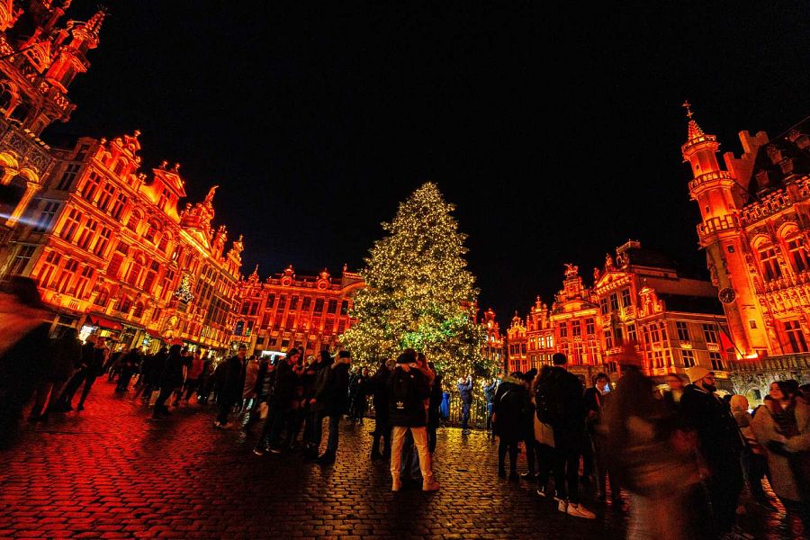 Mercado de Navidad en Bruselas, Bélgica.