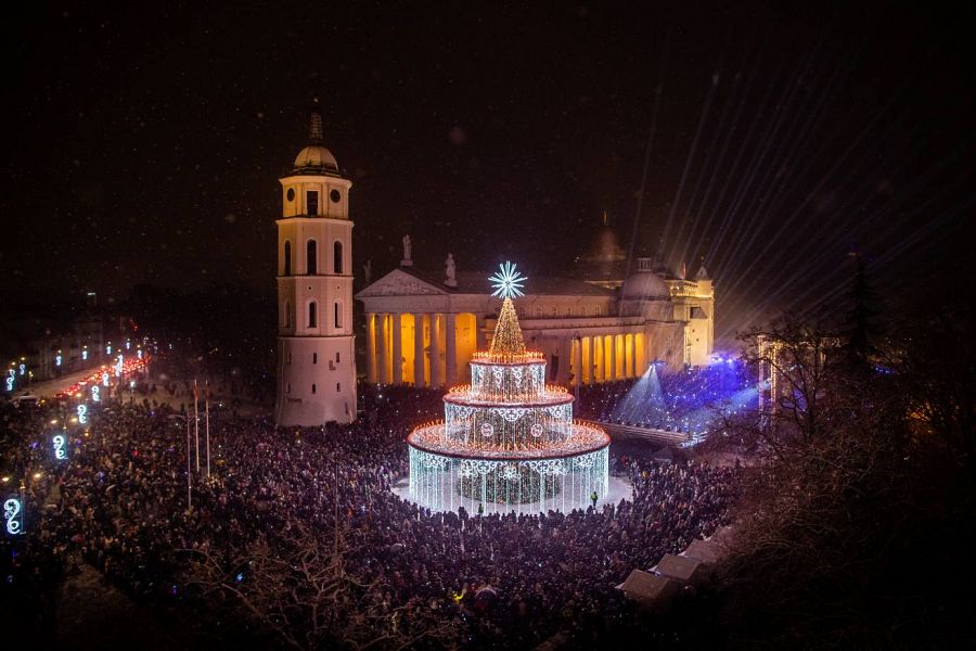 El árbol de Navidad de Vilnius, Lituania.