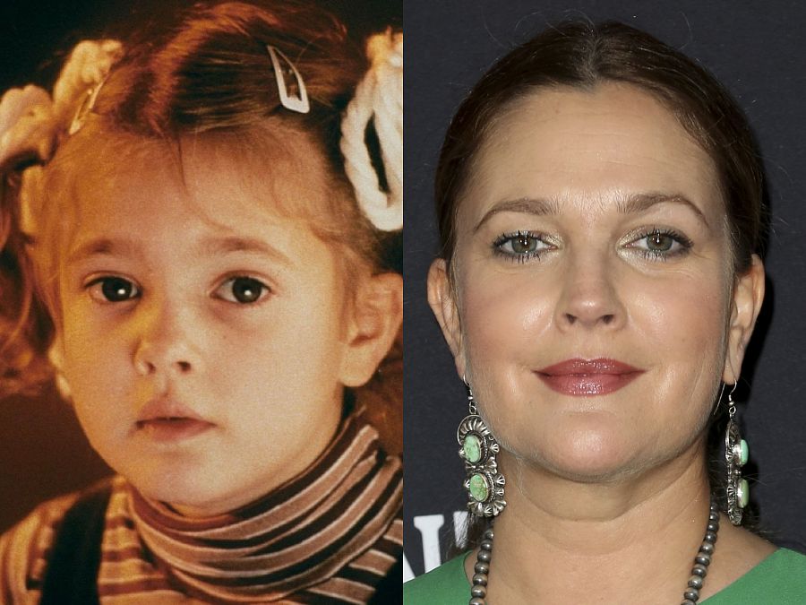 Antes y después de Drew Barrymore