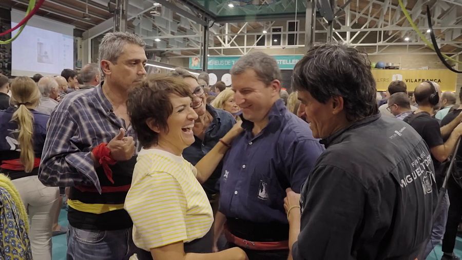 Sílvia Abril s'endinsa en un assaig dels Castellers de Vilafranca