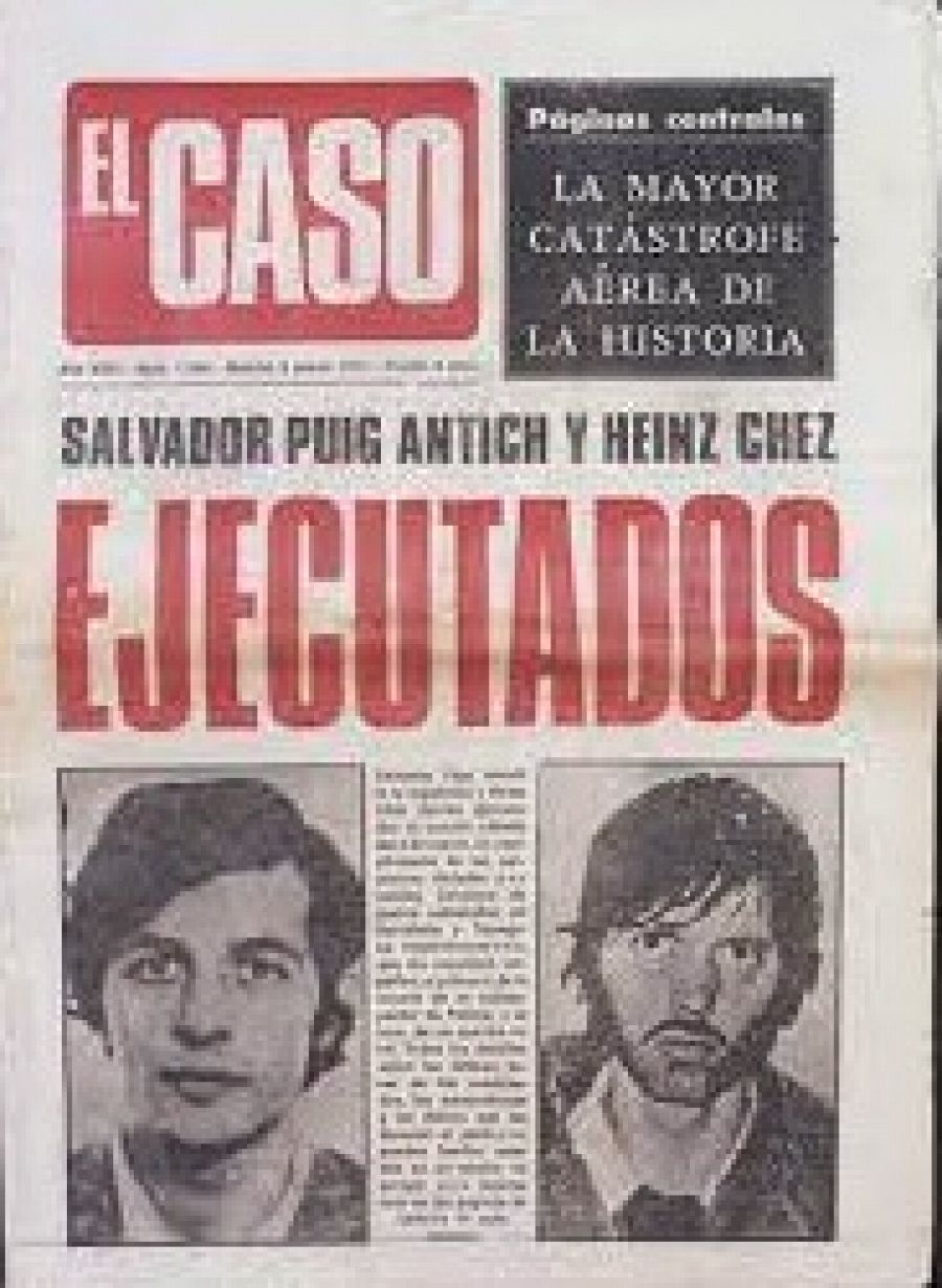 El popular diari de successos El Caso va presentar a portada, de costat, els dos executats