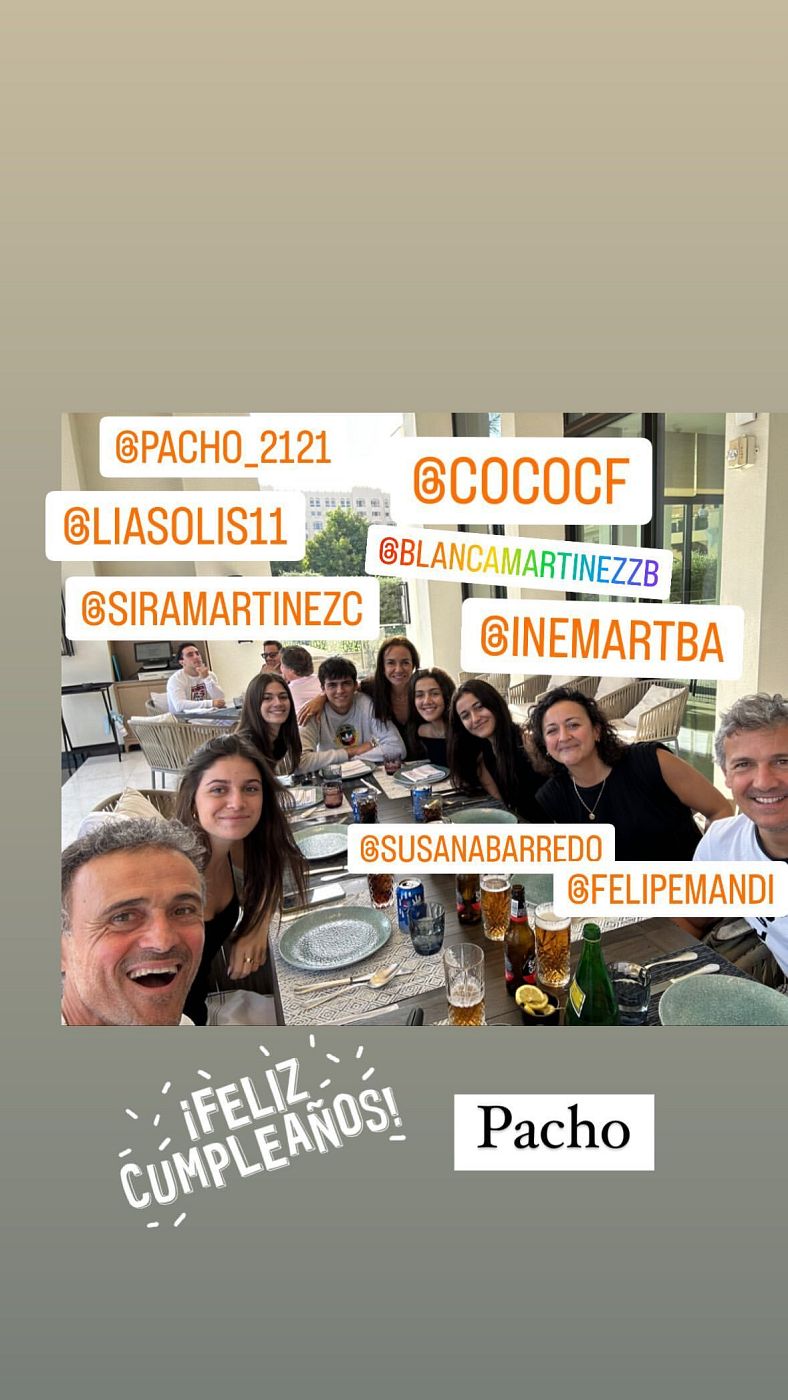 Luis Enrique celebra el cumpleaños de Pacho